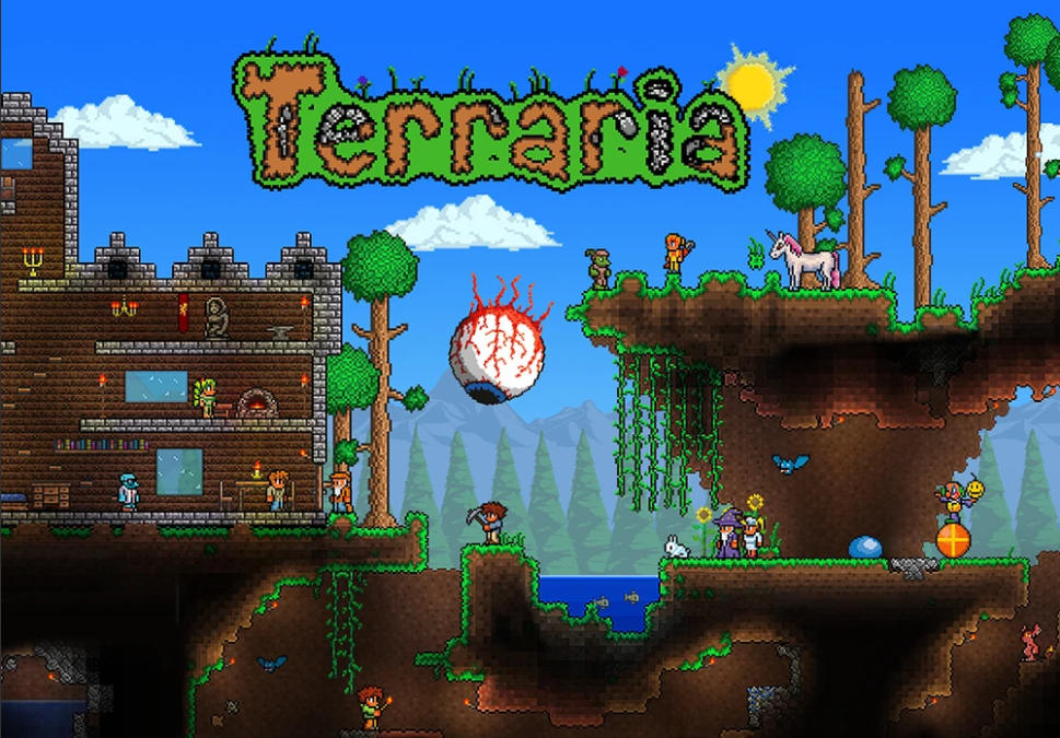 Terraria: A vibrant 2D sandbox adventure of building, crafting, and boss battling
